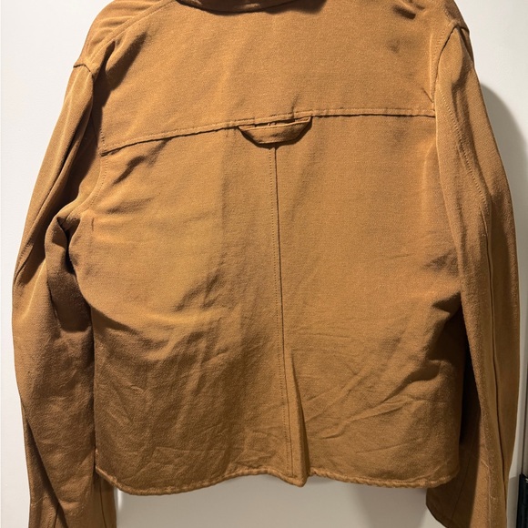 Vince Ribbed Button-Front Jacket in Warm Caramel - Picture 7 of 8
